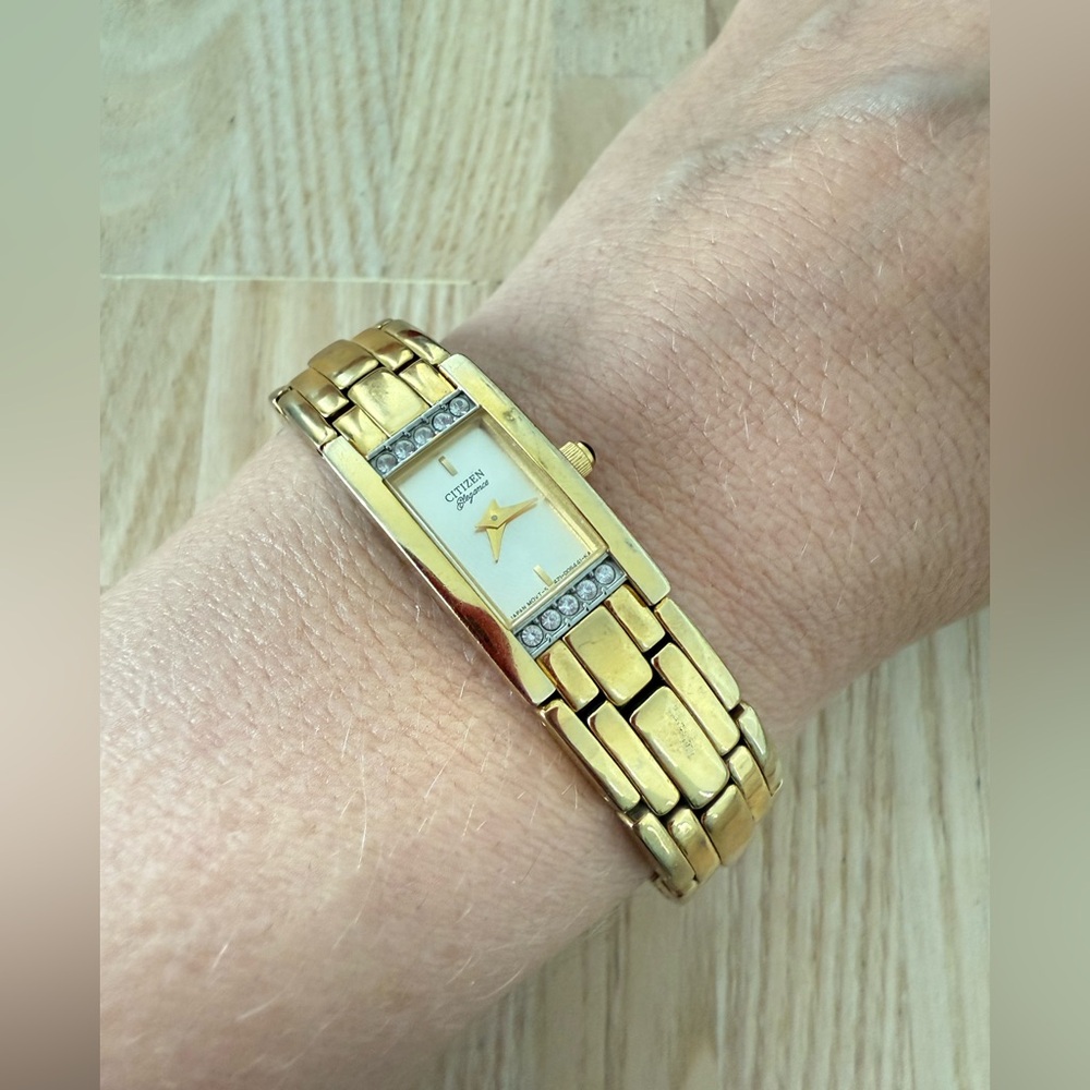 Citizen Elegance ladies rectangular gold tone wat… - image 3